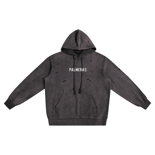 Heavyweight Pure Cotton Hand-Frayed Monkey Washed Hoodie